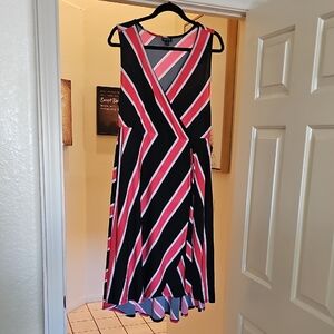 Torrid High Low Dress - Black, Pink, White